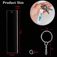 Blank Clear Acrylic Keychain Blanks for DIY Crafts and Decoration