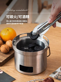 Mini Portable Stainless Steel Charcoal Grill for Outdoor BBQ, Tea Ceremony, and Korean BBQ