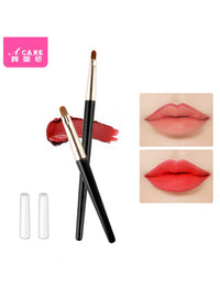 Mini Portable Lip Brush with Cap for Beginners, Retractable Lipstick Applicator for Precise Lip Contouring