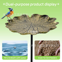 Metal Lotus Leaf Bird Feeder & Bath for Garden Decoration