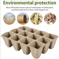 12-Cell Seedling Starter Kit with Pulp Pots, Transplanting Tools, and Plant Labels