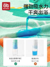 Kids Hooded Beach Swim Poncho Towel Quick Dry for Boys and Girls