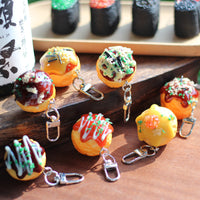 Realistic Japanese Food Takoyaki Taiyaki Keychain Bag Charm