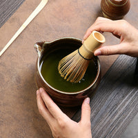 Japanese Retro Ceramic Matcha Bowl and Whisk Set with Tea Ceremony Tools