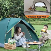 Automatic Pop-Up Camping Tent for 3-4 People, UV Protection, Rainproof, Double Layer, Family Outdoor Hiking Travel