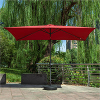 Rectangular Outdoor Patio Umbrella Sunshade with Crank Lift, UV Protection, Water-Resistant
