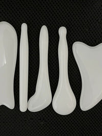Natural Jade Gua Sha Massage Tool for Face and Eyes, Acupressure and Lymphatic Drainage