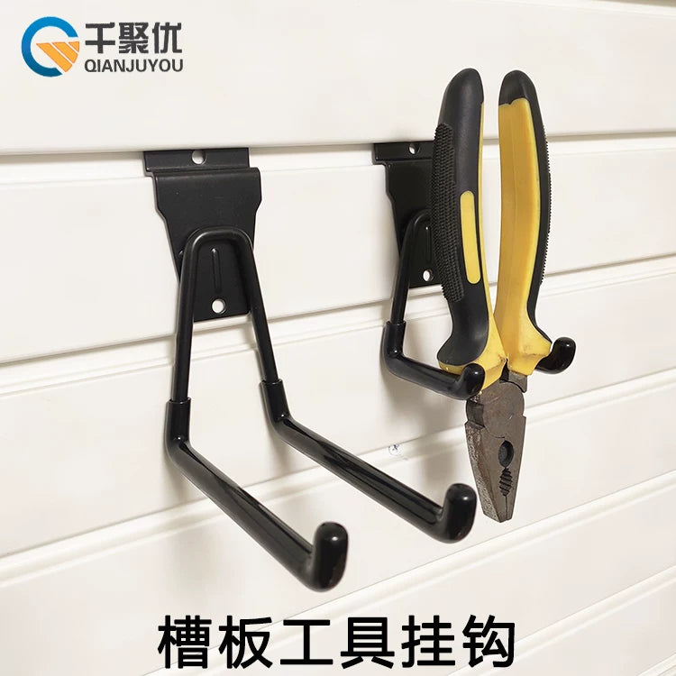 Garage Storage Hooks Tool Slot Board Hooks Multi-functional Hardware Tool Wall Mount Rack Double Wire Warehouse Balcony Hooks