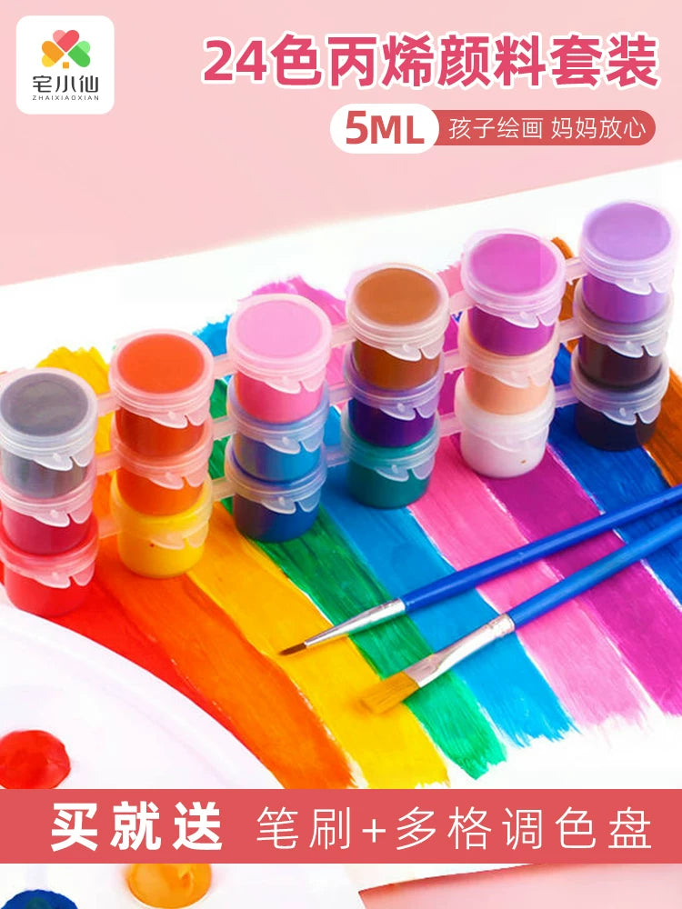 Acrylic Paint Set for Kids & Beginners - Waterproof, Quick-Drying, Non-Fading Pigments for DIY Crafts, Stone, Glass, Canvas Painting