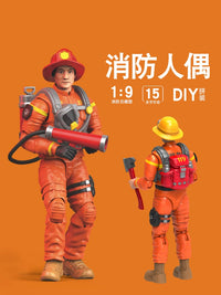 Star Glory Firefighter Action Figure 1:9 Scale Military Model with Movable Joints for Diorama Display