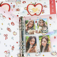 A5 4-Pocket Red Apple Cat Magnetic Album for Photocards & Collectibles