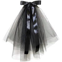 Gothic Lolita Black Bow Veil Headpiece for Weddings, Birthdays, and Halloween