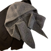 Korean Style Knitted Beanie Hat with Integrated Scarf for Winter, Fashionable Warm Ear Protection