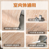 3D Printed Travertine Soft Stone Wall Tiles for Interior and Exterior Decoration
