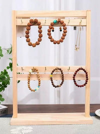 Solid Wood Jewelry Display Stand for Bracelets, Bangles, and Watches - Nordic Style Organizer