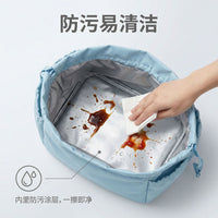 Portable Insulated Lunch Bag with Drawstring Closure, Large Capacity Thermal Tote for Work and Travel