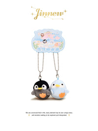 Jinnew Original Japanese Style Penguin Seal Plush Doll Couple Backpack Keychain