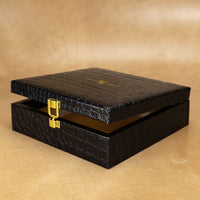 Personalized Kraft Paper Gift Box with Custom Logo - Deep Blue Square Fashion Gift Packaging