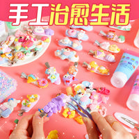 DIY Cream Glue Hair Clip & Mirror Comb Set with Storage Box