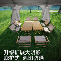 Dome Canopy Tent with Black Glue Coating for Outdoor Camping, Sun Protection, Rainproof, and Quick Setup
