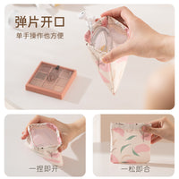 Portable Self-Closing Storage Pouch for Cables, Earphones, and Cosmetics