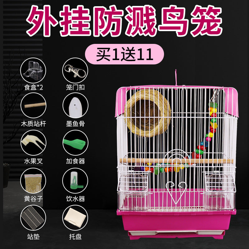 Parakeet and Lovebird Cage with Accessories for Small Pet Birds