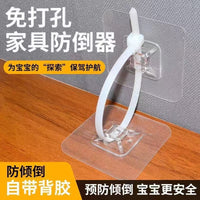 No-Drill Cable Tie Mounts and Anti-Tip Furniture Straps with Adhesive Hooks