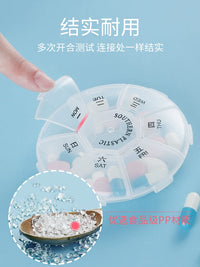 7-Day Portable Pill Organizer with Cutter, Mini Travel Medicine Dispenser for Daily Use