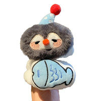 Cute Penguin & Fish Plush Wristbands for Face Washing - Absorbent & Anti-Drip