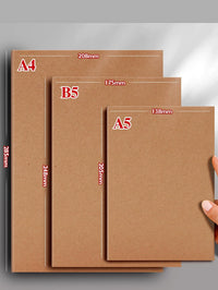 A4/A5 Kraft Cover Notebook with Blank/Grid/Lined Pages for Drawing and Notes