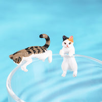 Miniature PVC Cat Aquarium Ornament for Fish Tank Decoration