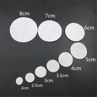 White & Black Non-Woven Felt Fabric Circles for DIY Crafts, Brooches, and Accessories, 1-2mm Thick