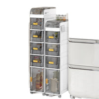 Slim Bathroom Storage Cabinet with Drawers - Waterproof Kitchen Organizer for Narrow Spaces