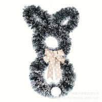 Easter Bunny Bow Wreath Door Decor for Spring