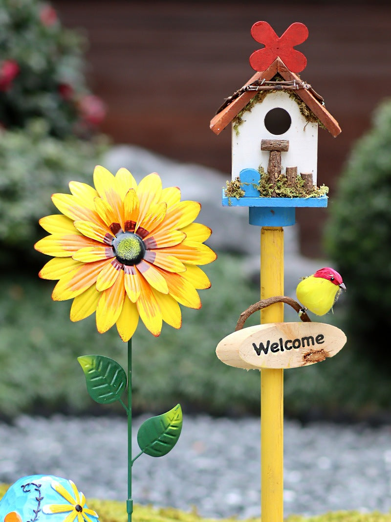 Garden Birdhouse Yard Decoration Outdoor Small Fence Landscape Gardening Balcony Ground Plug Kindergarten Ornament