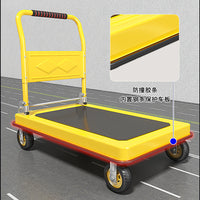 Heavy-Duty Foldable Steel Platform Cart with Silent Wheels for Moving and Hauling