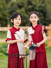 Children's Hanfu Style School Uniform Set for Performances and Sports Events