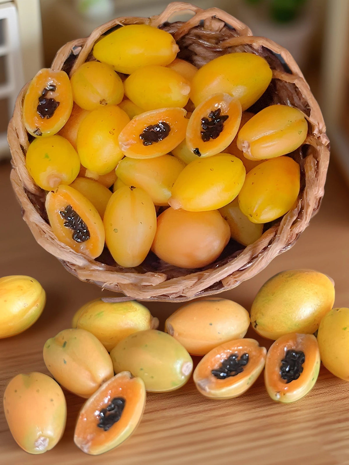 Miniature Papaya Simulation Fruit Model for Dollhouse and OB11 Dolls
