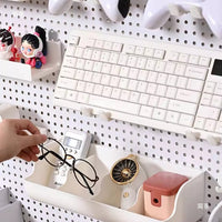 Pegboard Accessories for 6mm 32-Hole Spacing Round Hole Pegboards, J-Hooks, Storage Boxes, Shelves, Keyboard Holders