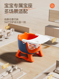 Baby Dining Chair with Backrest and Detachable Tray, Anti-Fall Toddler Feeding Seat