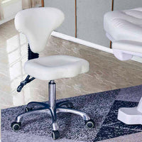Ergonomic Swivel Lift Stool with Backrest for Salon, Office, or Home Use