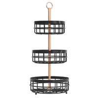 Nordic Style 2/3-Tier Iron Fruit Basket Snack Storage Rack for Living Room Coffee Table