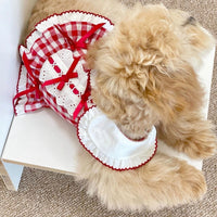 Pet Plaid Dress for Small Dogs and Cats, Lightweight Spring/Summer/Autumn Apparel