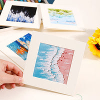 Oil Pastel Paper Frame with Stand, Square Cardboard Picture Frame for Artwork Preservation