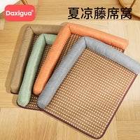 Pet Cooling Mat for Dogs and Cats, Summer Sleeping Pad, Rattan Mat for Kennels and Floors