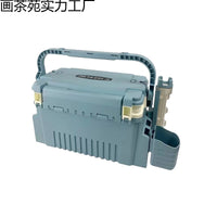 Multifunctional Outdoor Fishing Box with Rod Holders and Cup Holder for Lure and Bait Storage