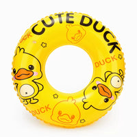 Inflatable Duck/Dinosaur/Floral Swim Ring for Kids & Adults with Handles, Thickened PVC Pool Float