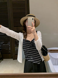 Women's Fashion Two-Piece Set with Long Sleeve Cardigan and Camisole