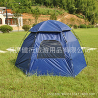 3-in-1 Waterproof UV Protection Double-Layer Hexagonal Tent for 6 People, Outdoor Camping Family Leisure Tent