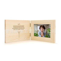 Solid Wood Photo Frame with Hollow 3D Design for Tabletop Display, Simple Wooden Picture Album Frame for Wedding Photos, Mother's Day Gift